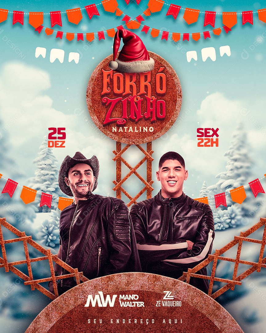 Flyer Feed Forrózinho Natalino Social Media PSD Editable