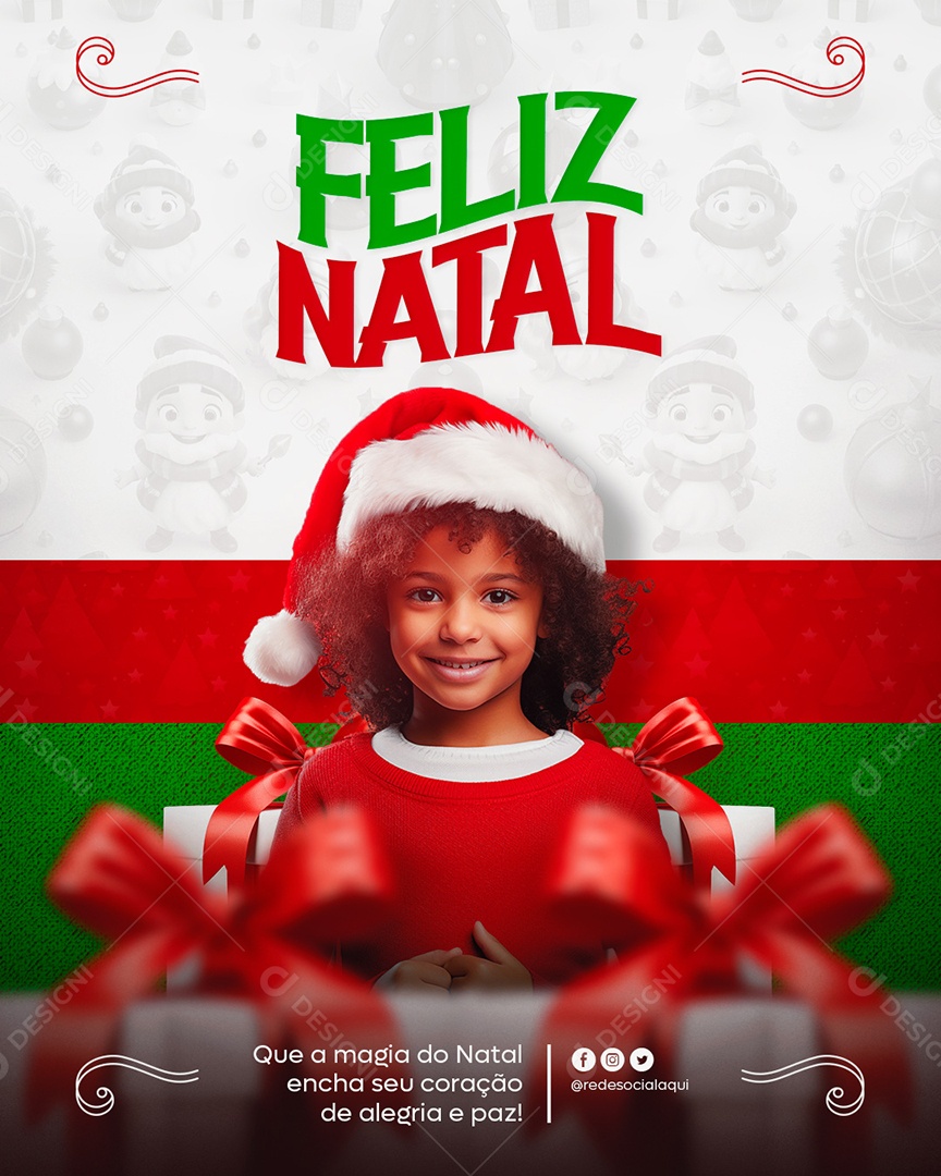 Feed Feliz Natal Magia Do Natal Social Media PSD Editável