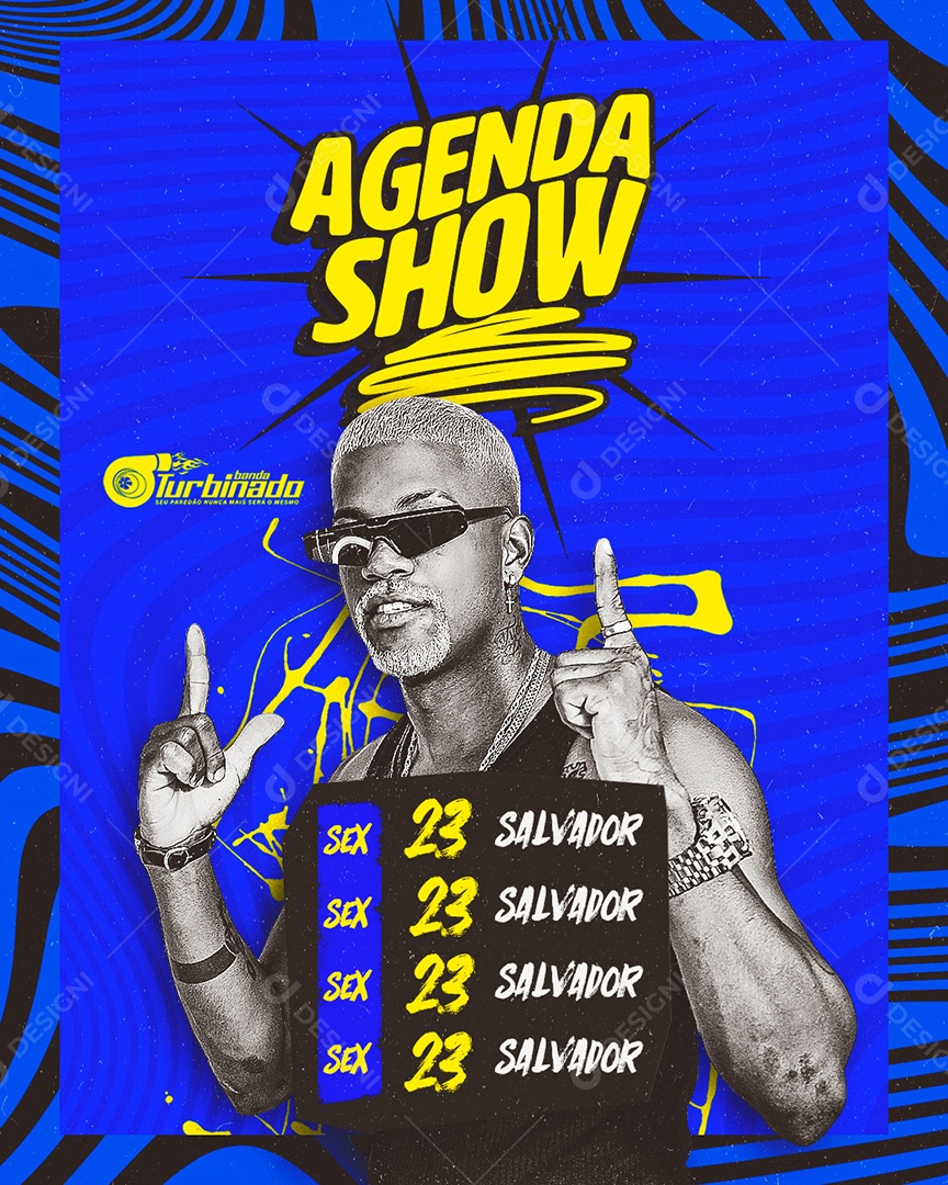 Social Media Flyer Feed Agenda Show PSD Editável