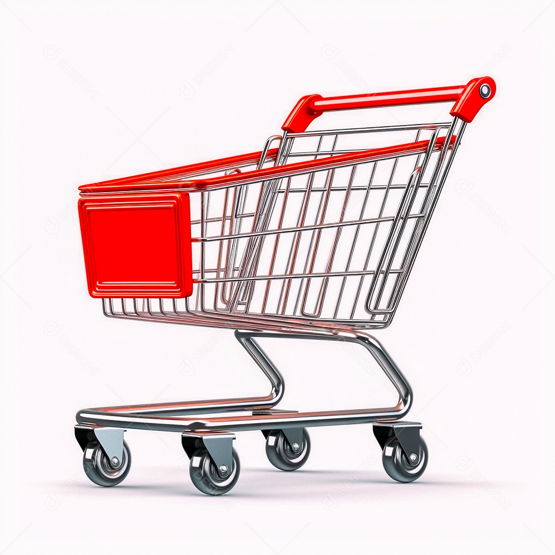 Carrinho de compras clássico no fundo branco