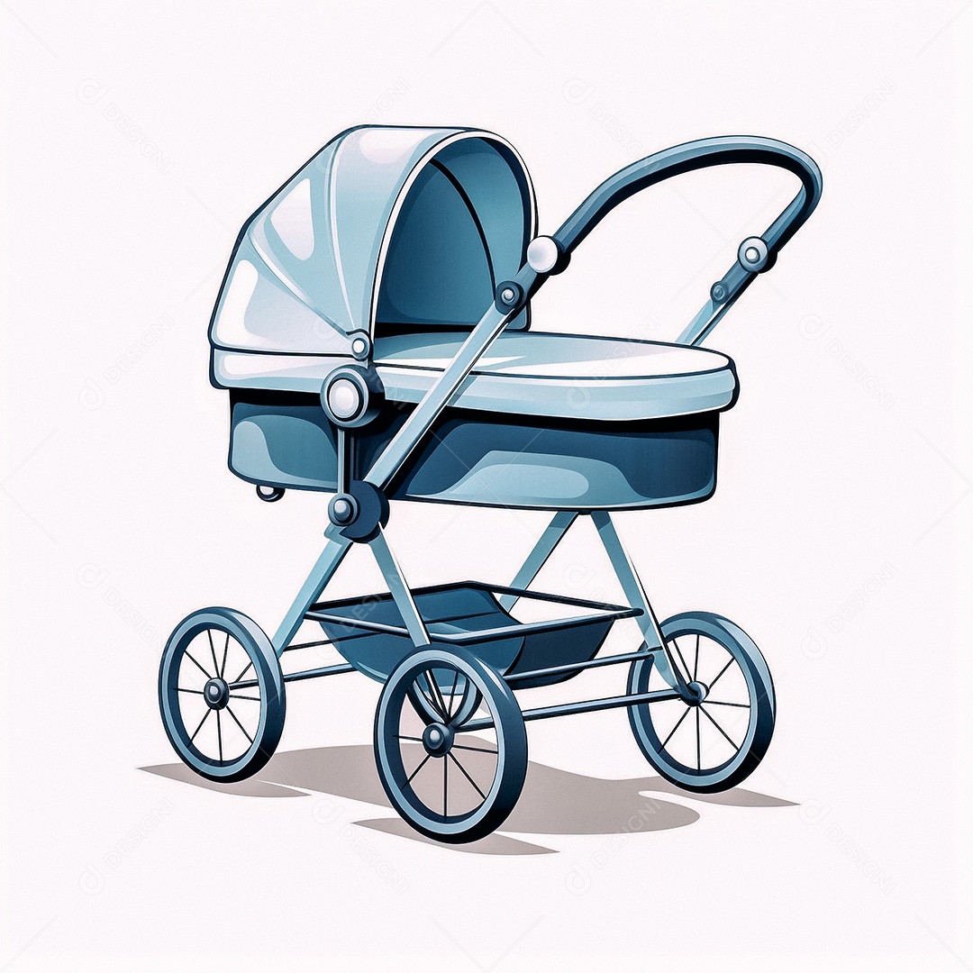 Carrinho azul de bebê