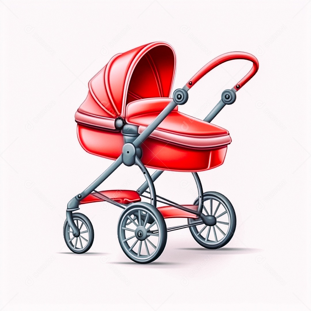 Carrinho laranja de bebê