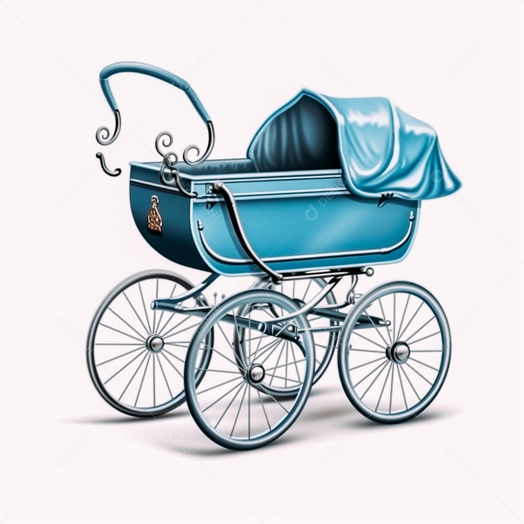 Carrinho azul de bebê