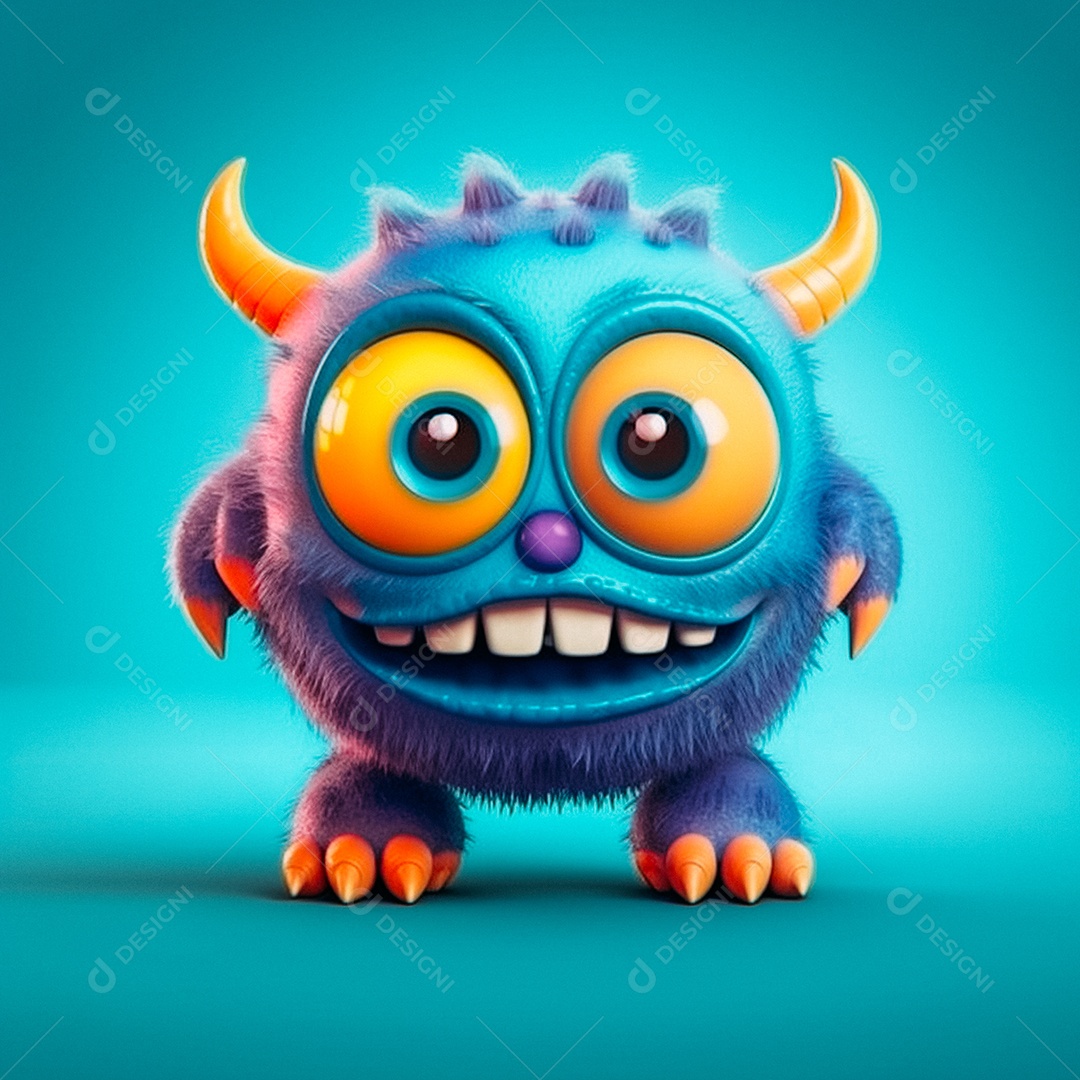 Zumbi 3d bonito dos desenhos animados