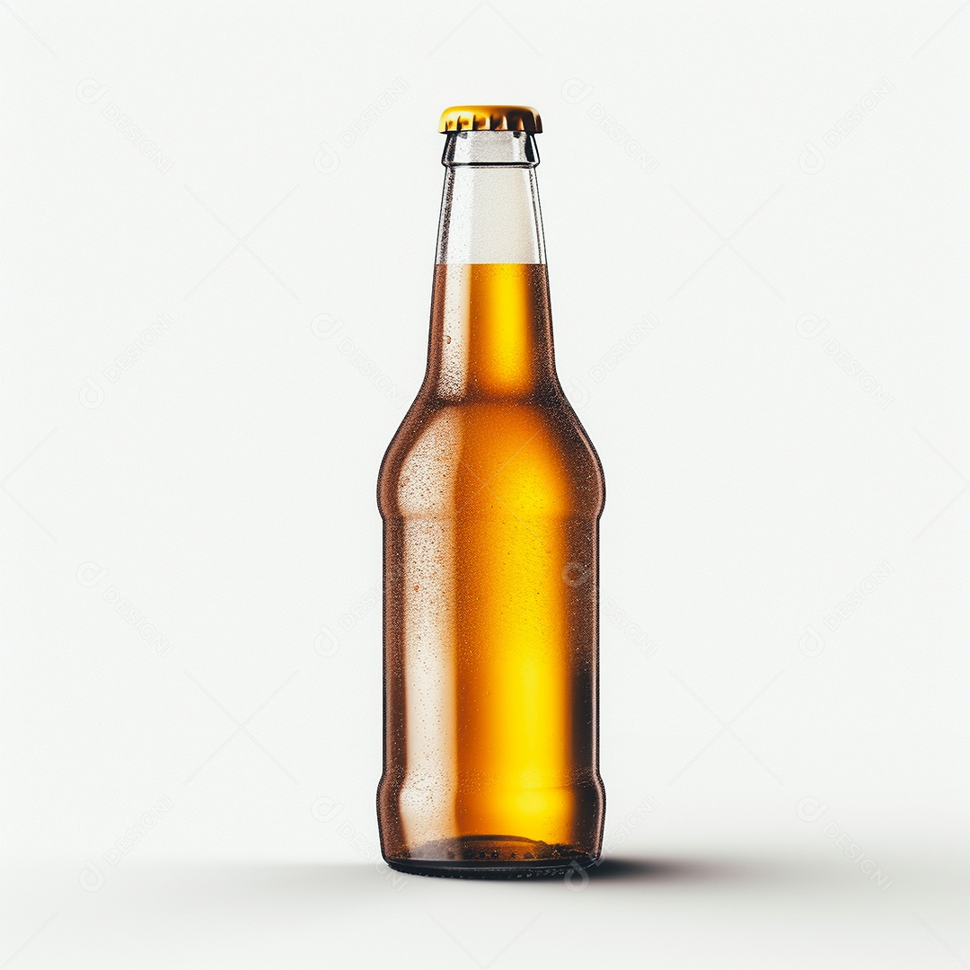Garrafa de cerveja long neck sobre fundo isolado