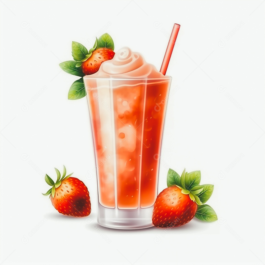 Copo de suco sobre uma mesa branca em um fundo isolado branco