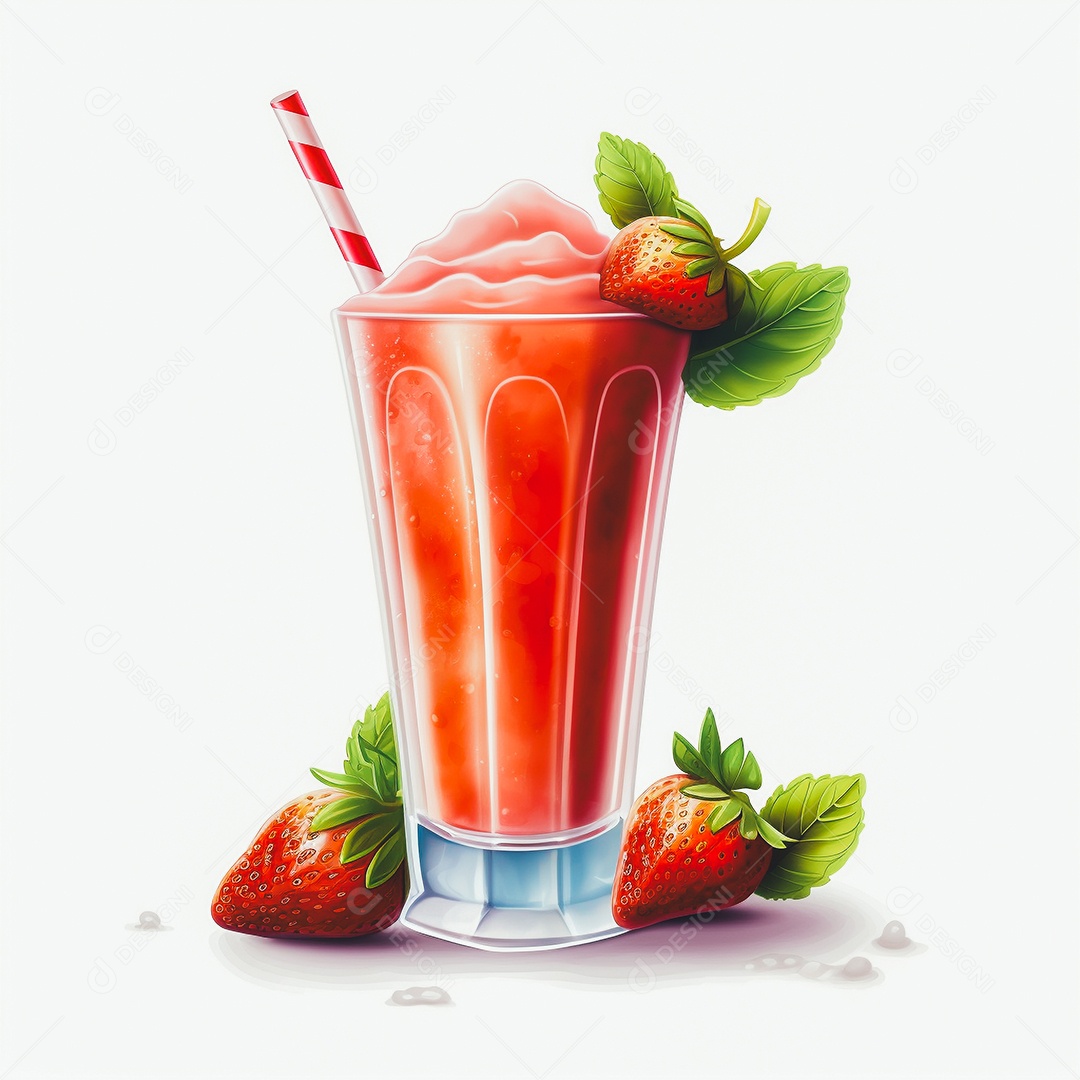 Copo de suco sobre uma mesa branca em um fundo isolado branco