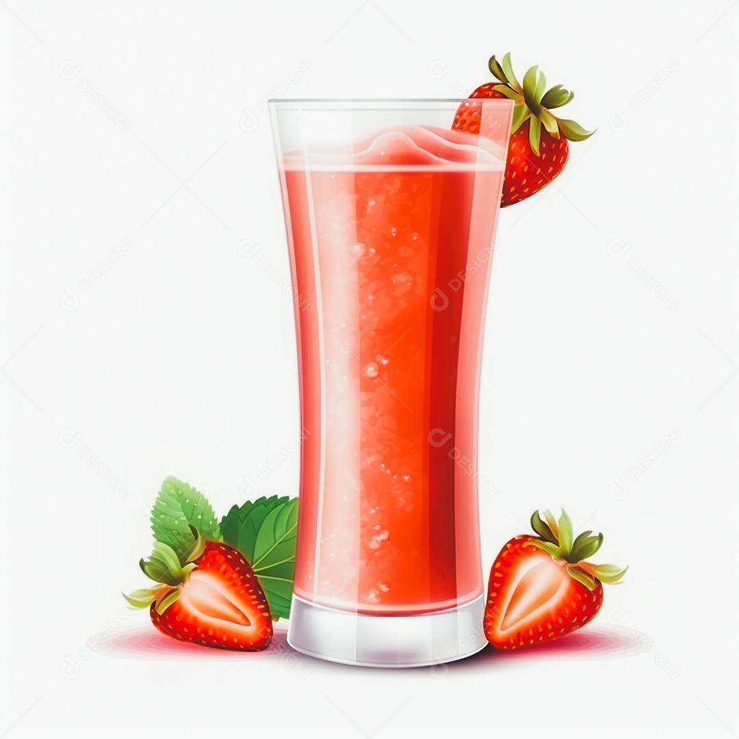 Copo de suco sobre uma mesa branca em um fundo isolado branco