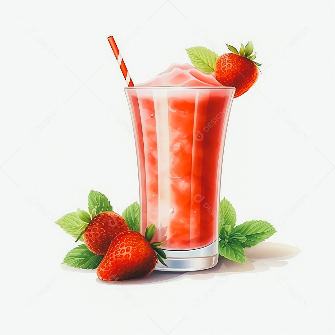 Copo de suco sobre uma mesa branca em um fundo isolado branco