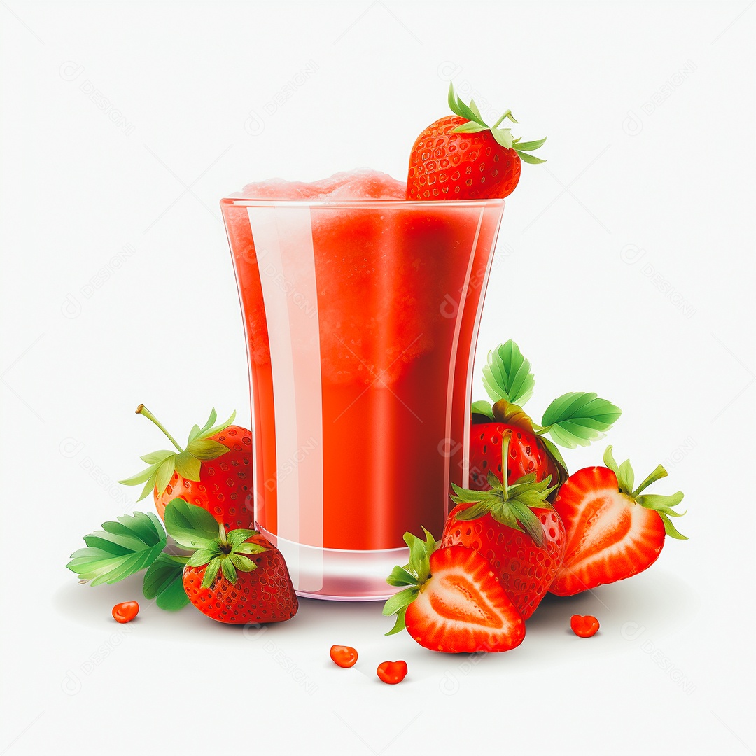 Copo de suco sobre uma mesa branca em um fundo isolado branco