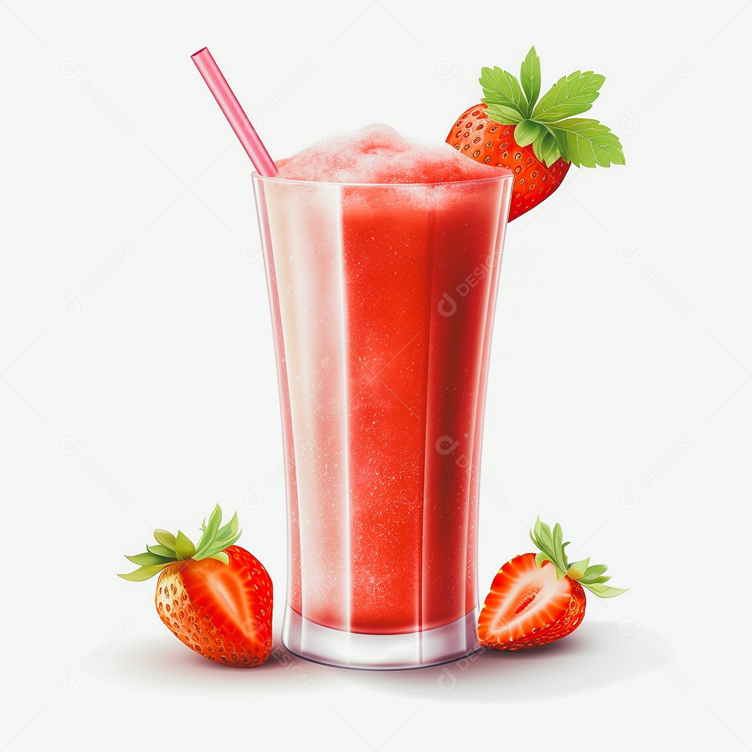 Copo de suco sobre uma mesa branca em um fundo isolado branco