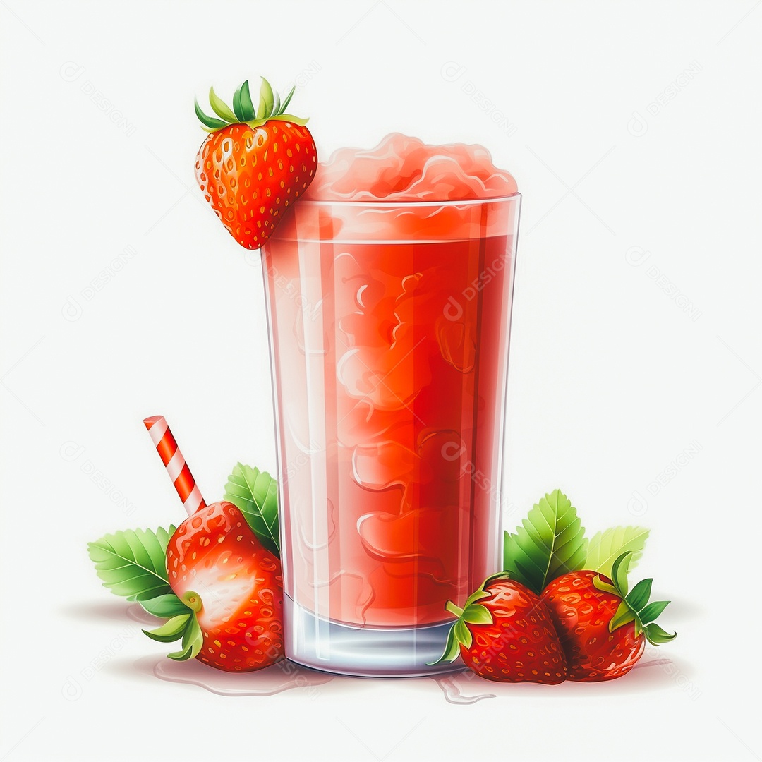 Copo de suco sobre uma mesa branca em um fundo isolado branco