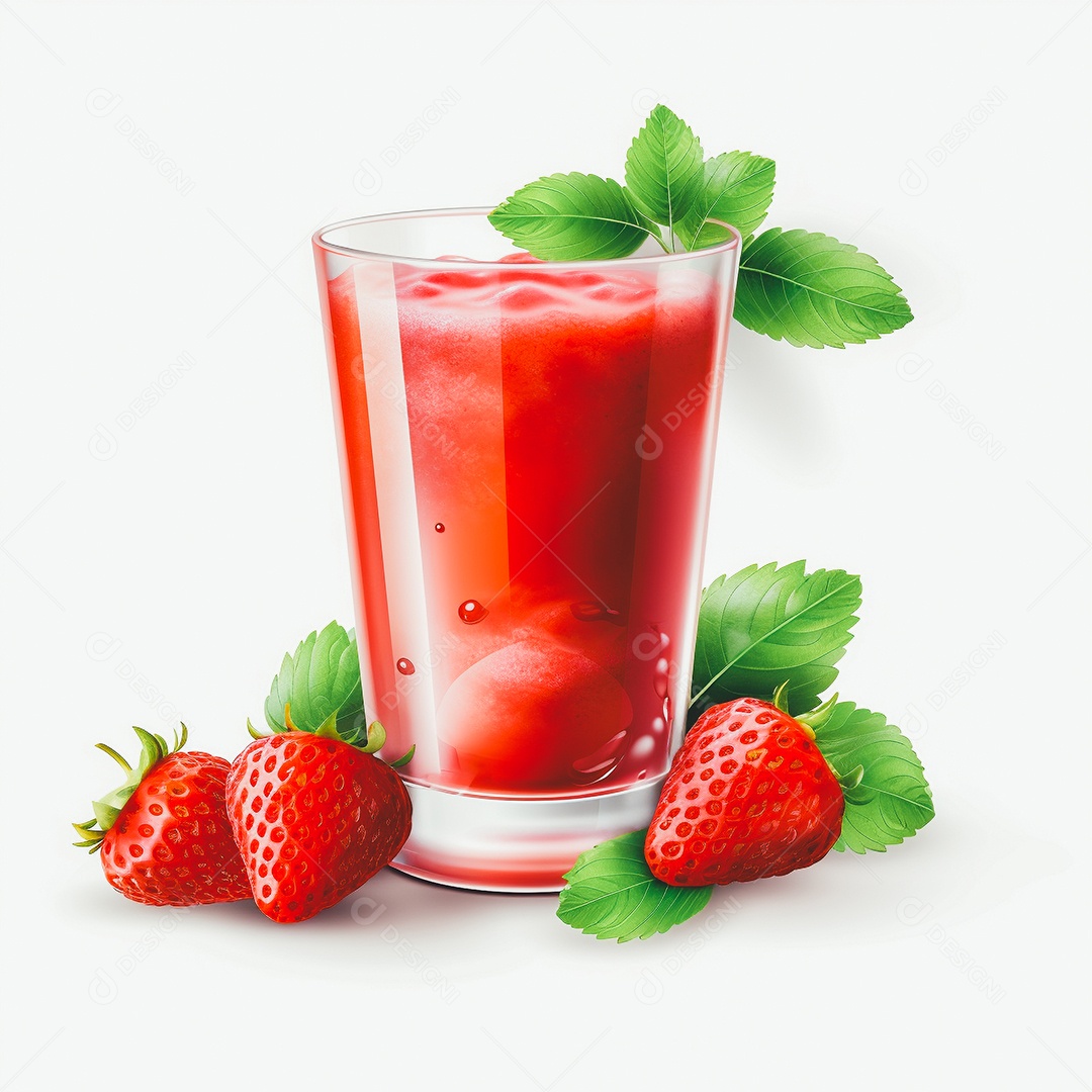 Copo de suco sobre uma mesa branca em um fundo isolado branco