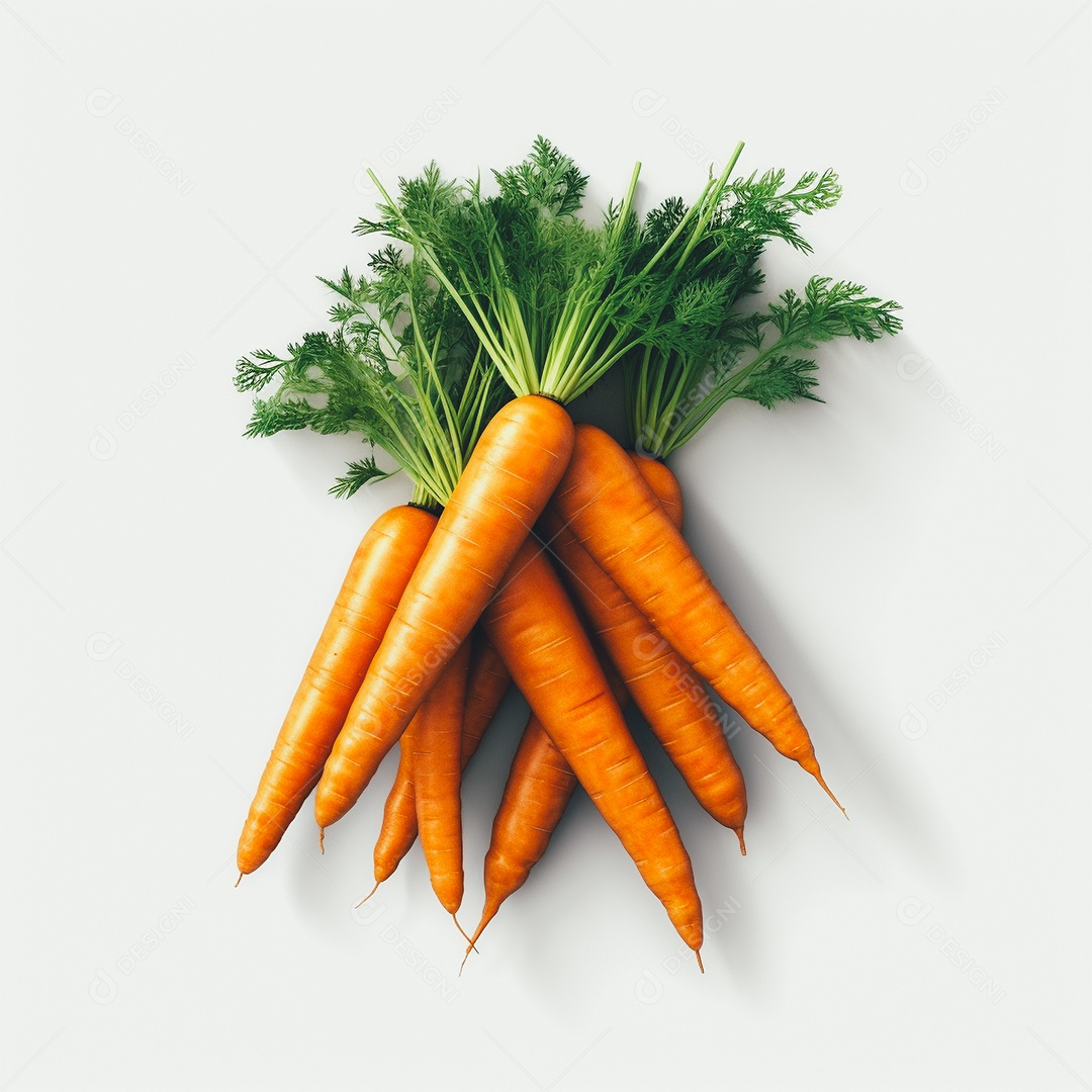 Cenouras sobre uma mesa branca em um fundo isolado