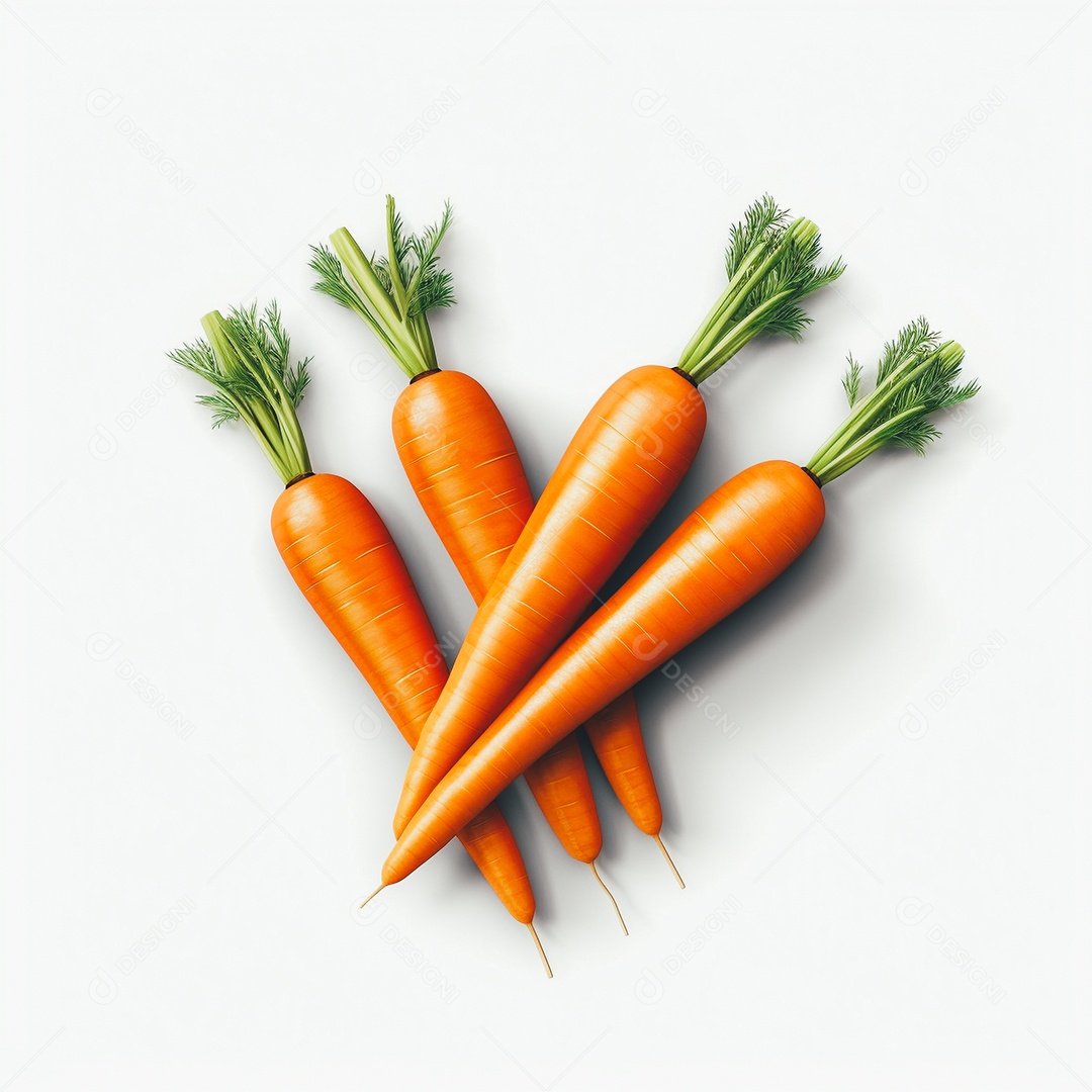 Cenouras sobre uma mesa branca em um fundo isolado