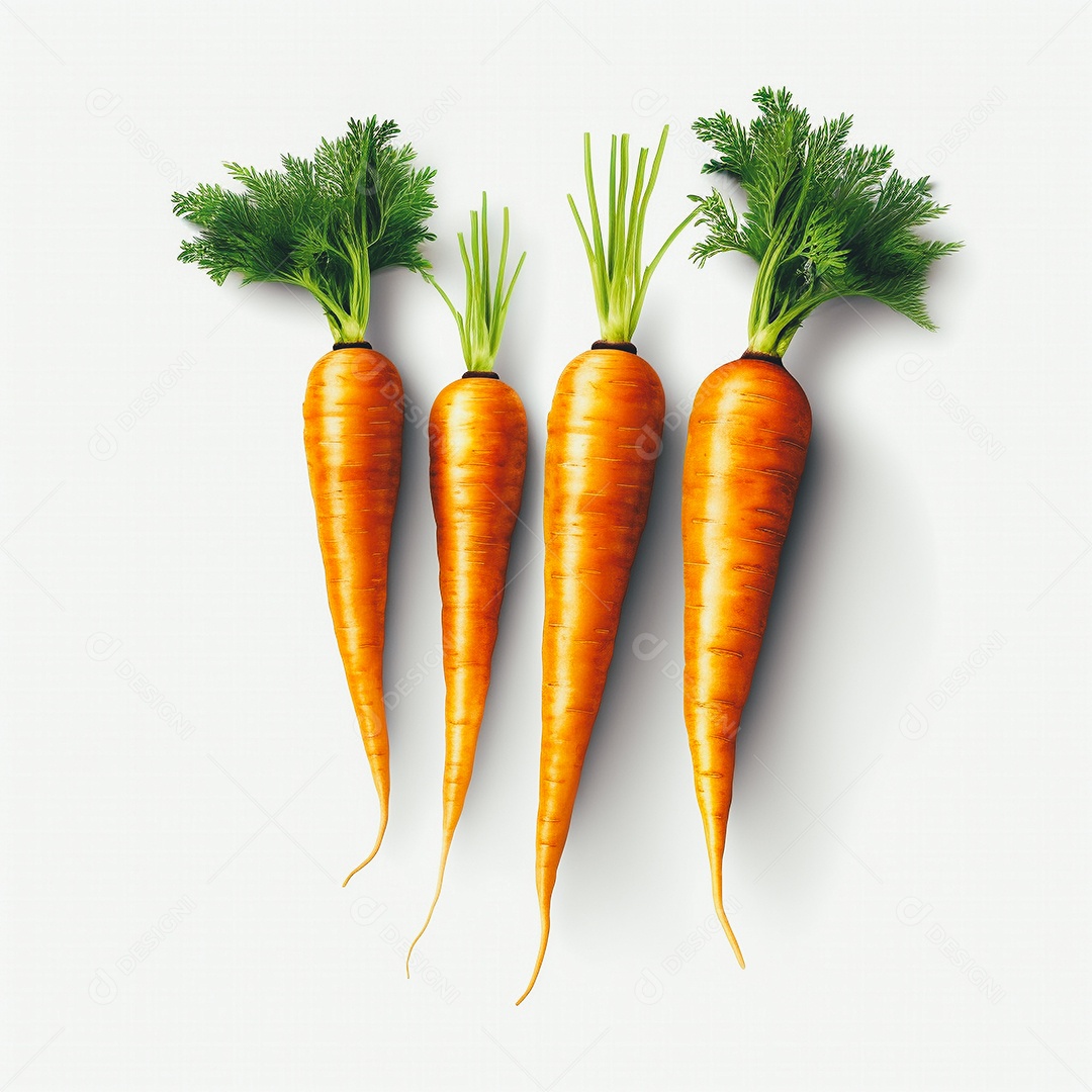 Cenouras sobre uma mesa branca em um fundo isolado