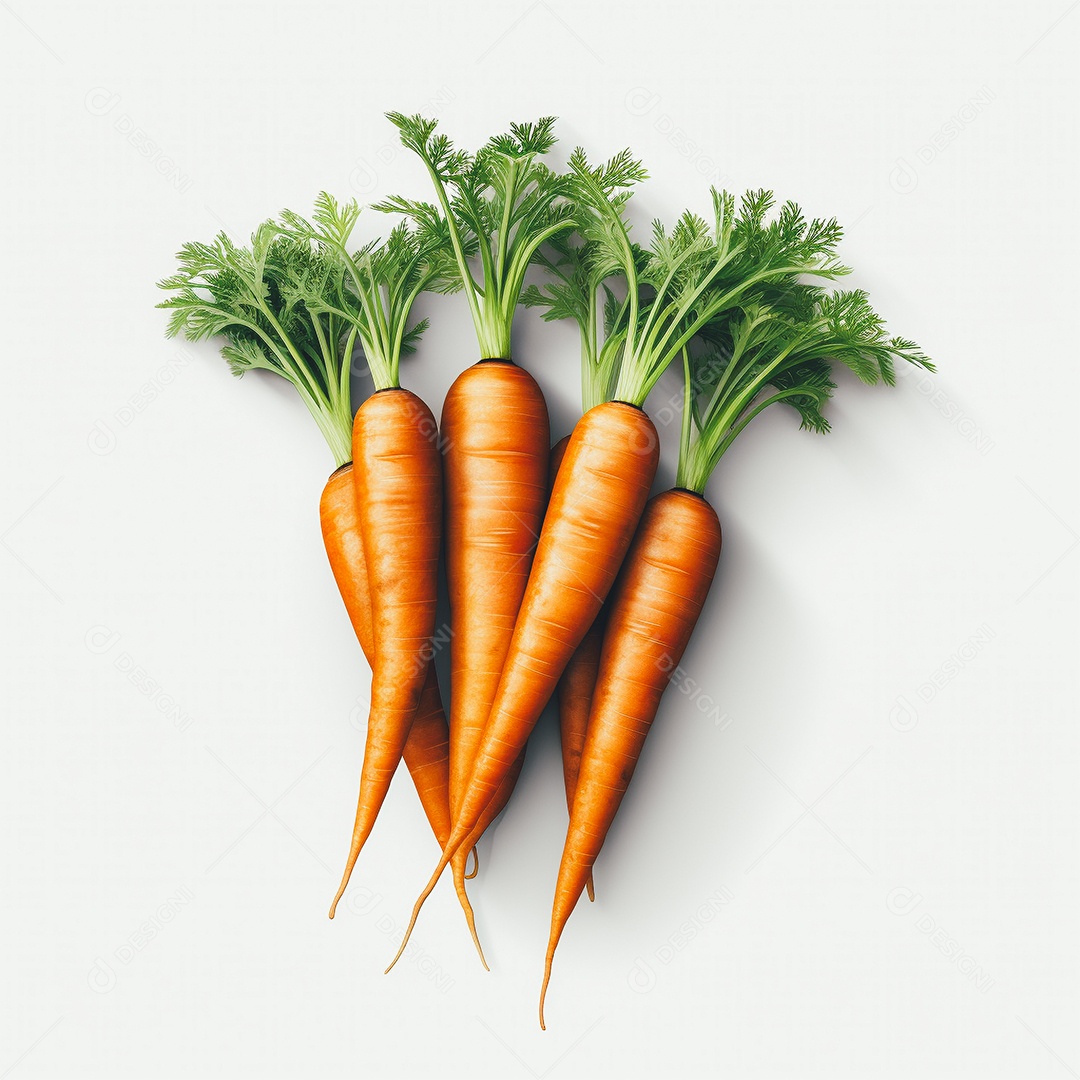 Cenouras sobre uma mesa branca em um fundo isolado
