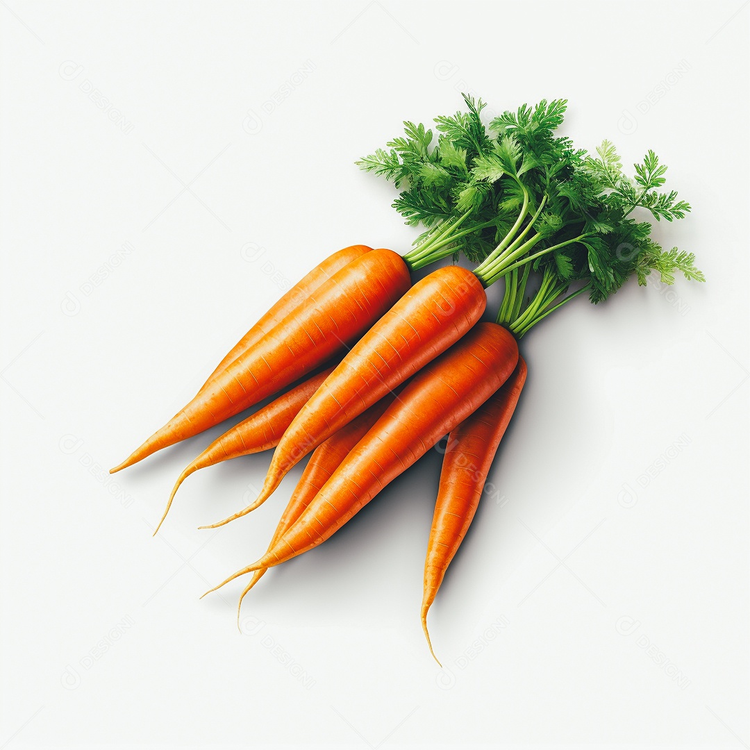 Cenouras sobre uma mesa branca em um fundo isolado