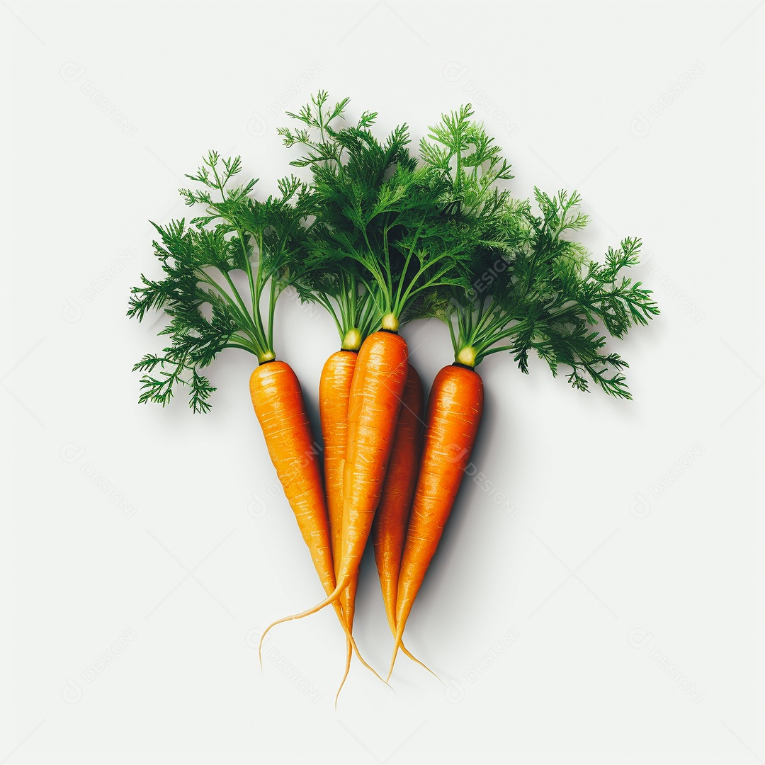 Cenouras sobre uma mesa branca em um fundo isolado