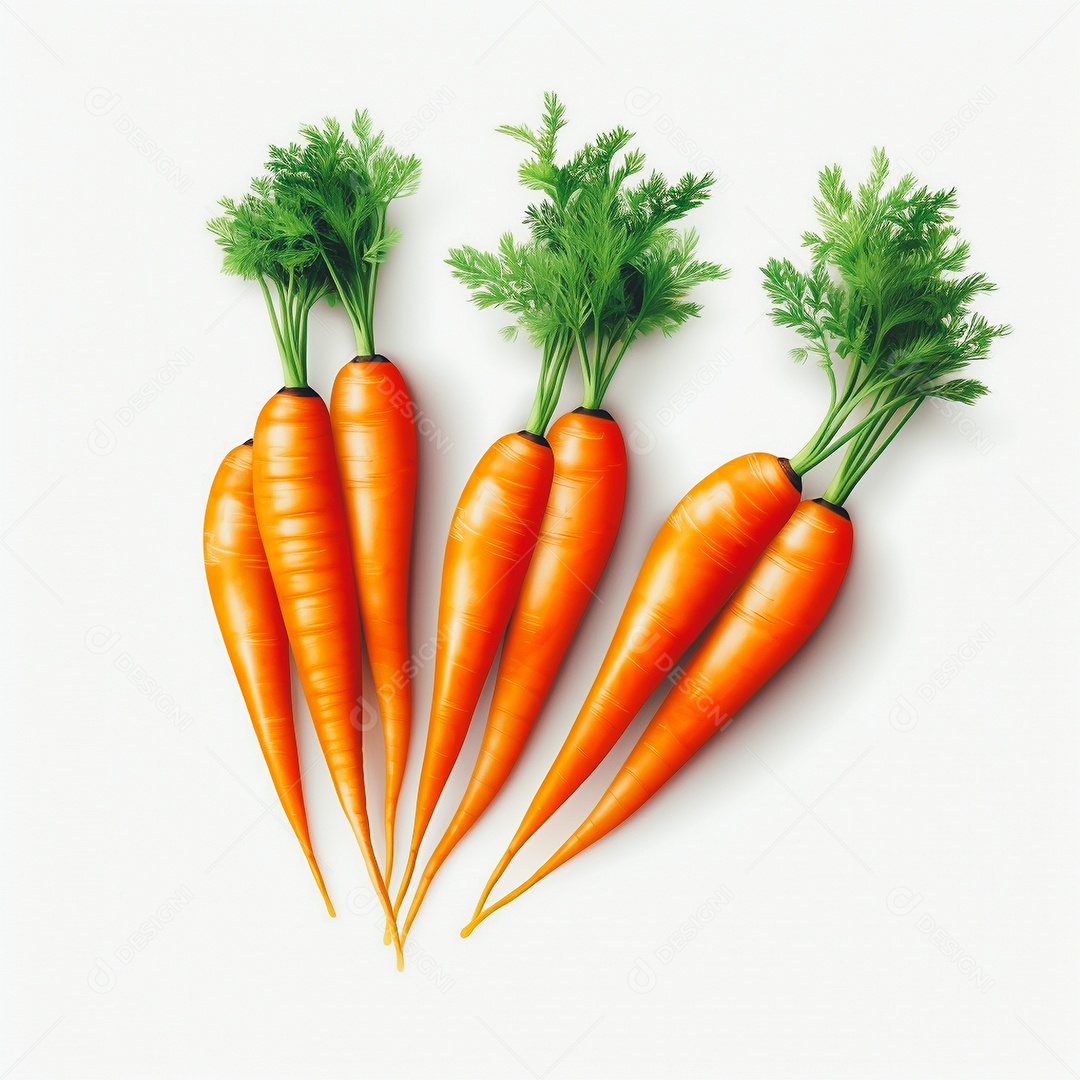 Cenouras sobre uma mesa branca em um fundo isolado