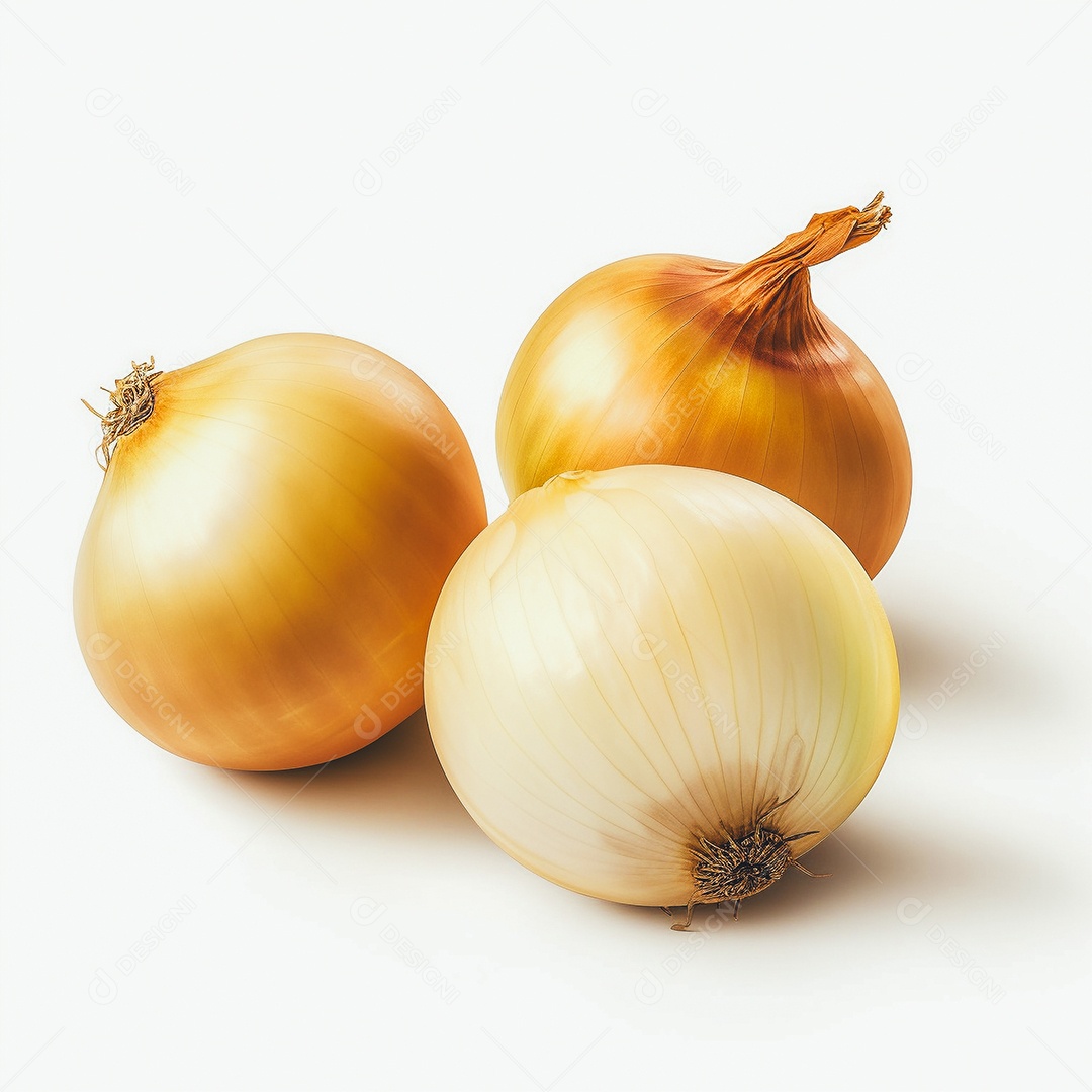 Cebola sobre uma mesa branca em um fundo isolado