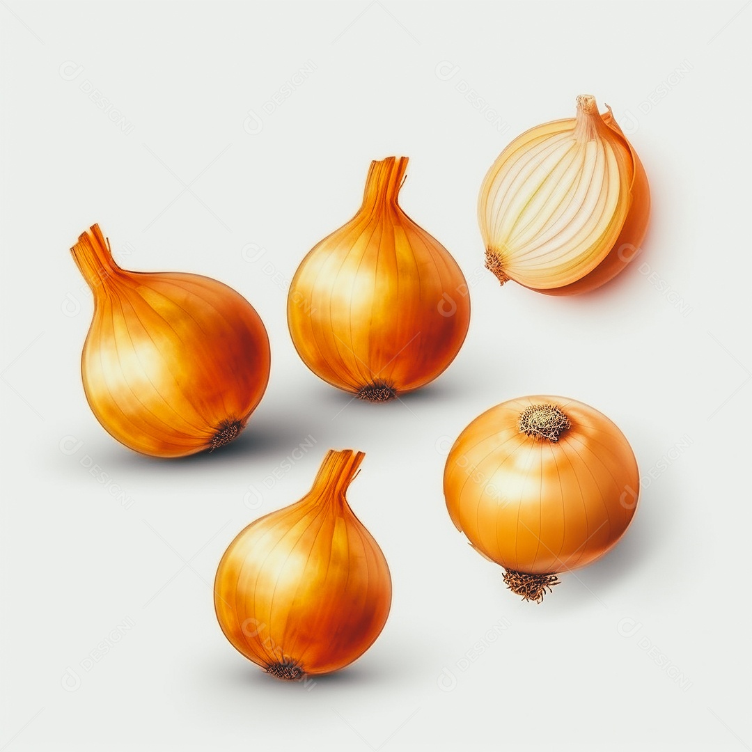 Cebola sobre uma mesa branca em um fundo isolado