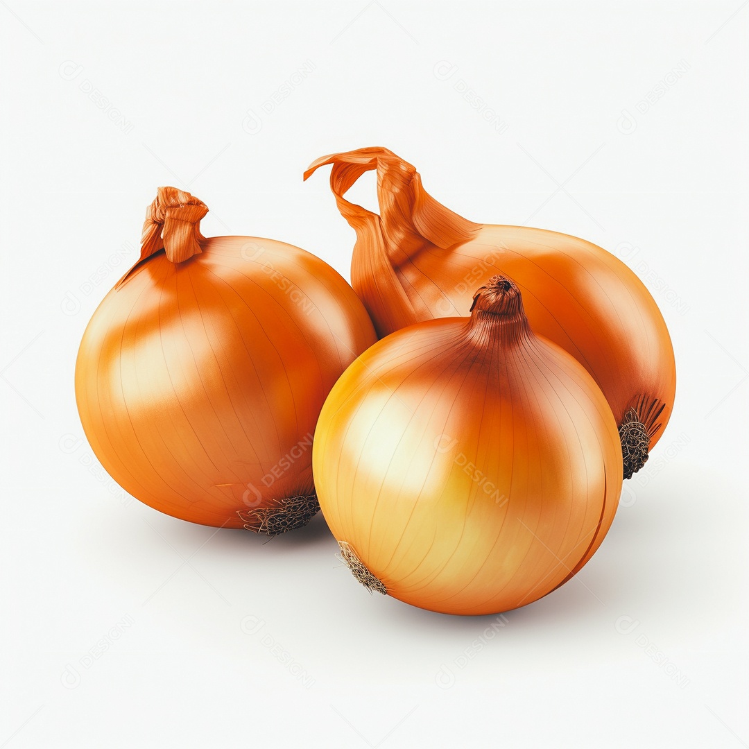 Cebola sobre uma mesa branca em um fundo isolado