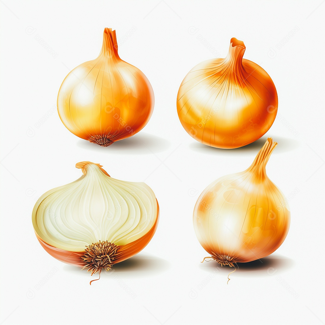 Cebola sobre uma mesa branca em um fundo isolado