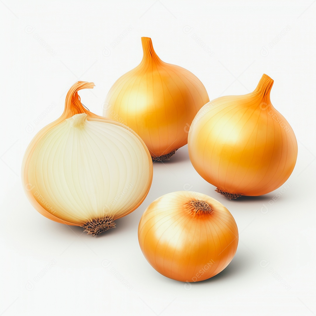 Cebola sobre uma mesa branca em um fundo isolado