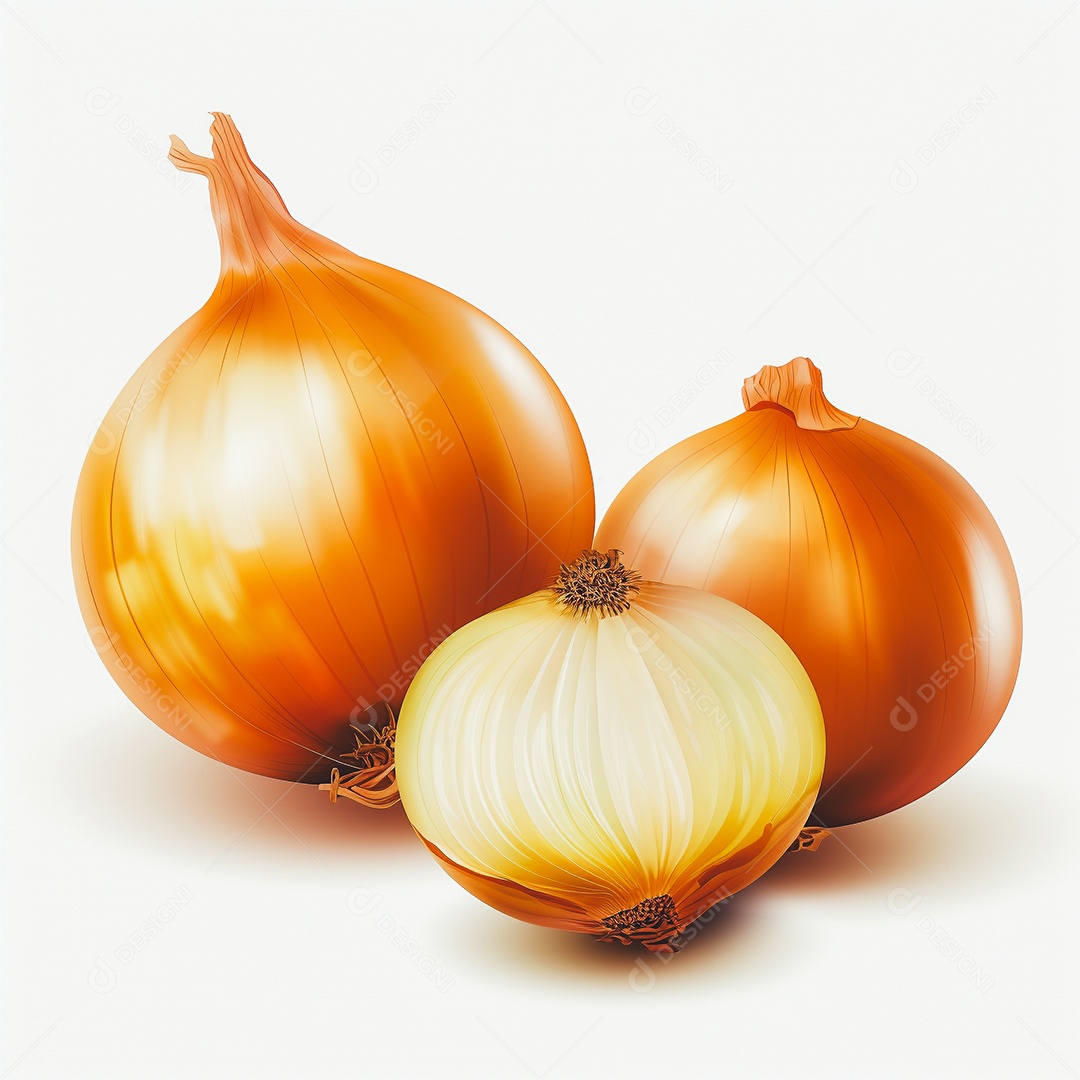 Cebola sobre uma mesa branca em um fundo isolado