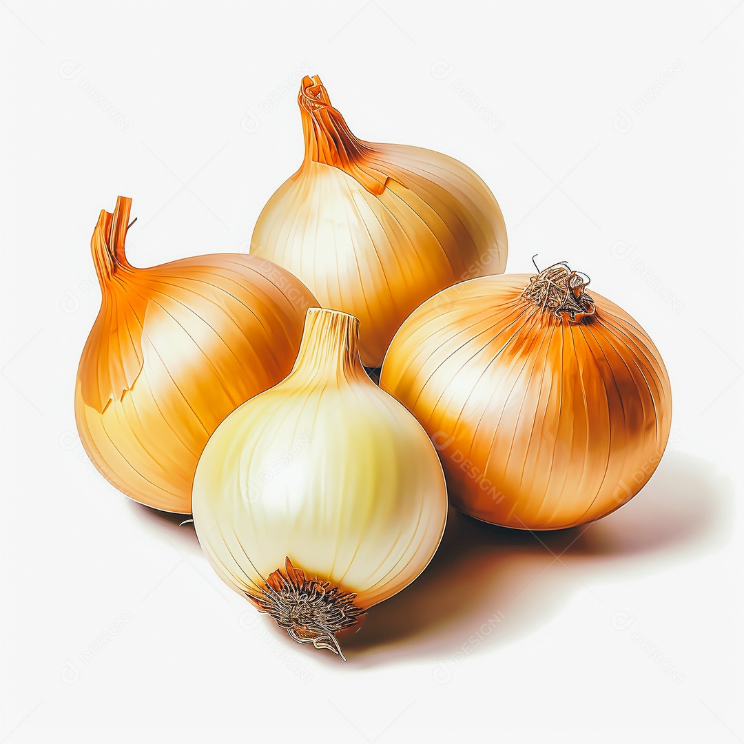 Cebola sobre uma mesa branca em um fundo isolado