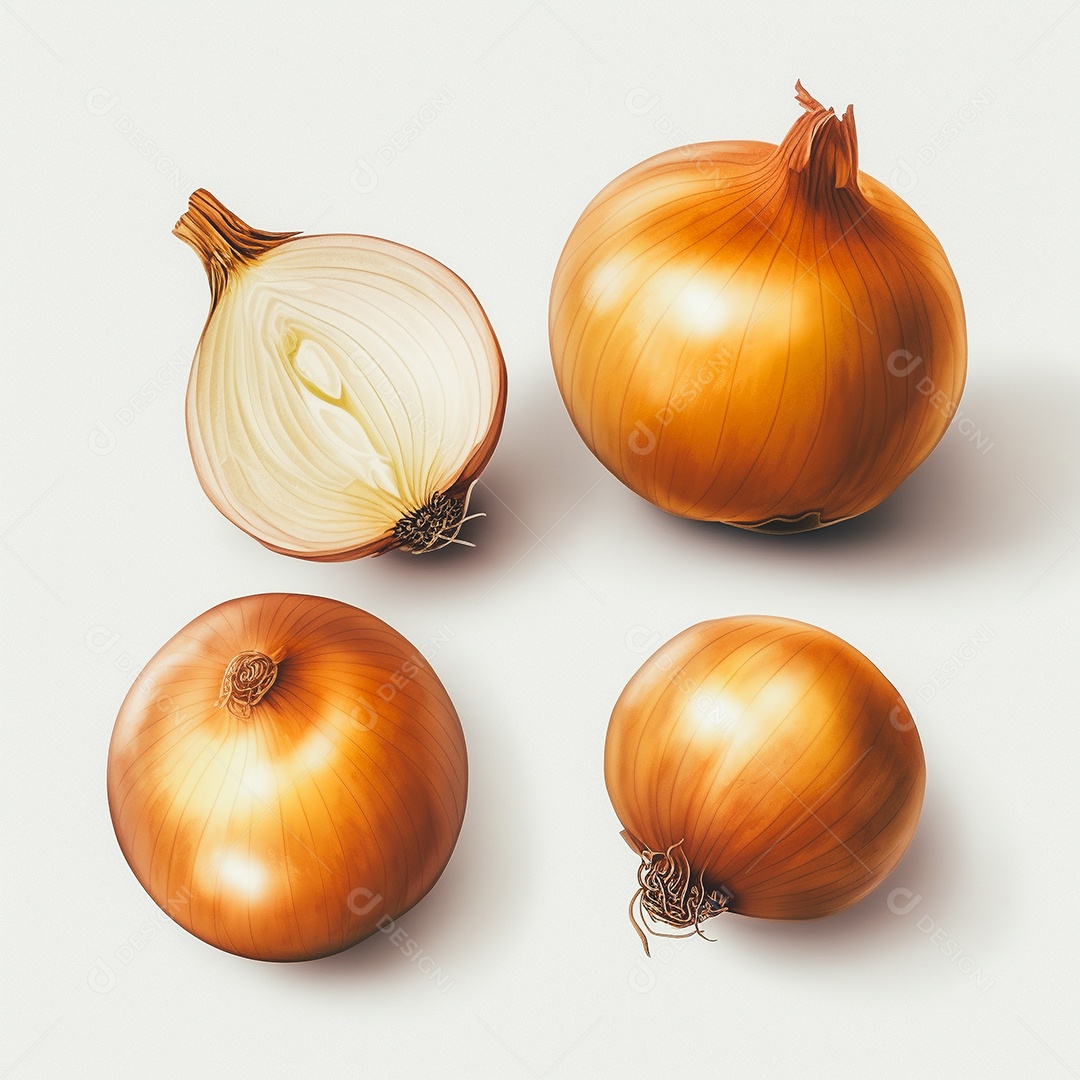 Cebola sobre uma mesa branca em um fundo isolado