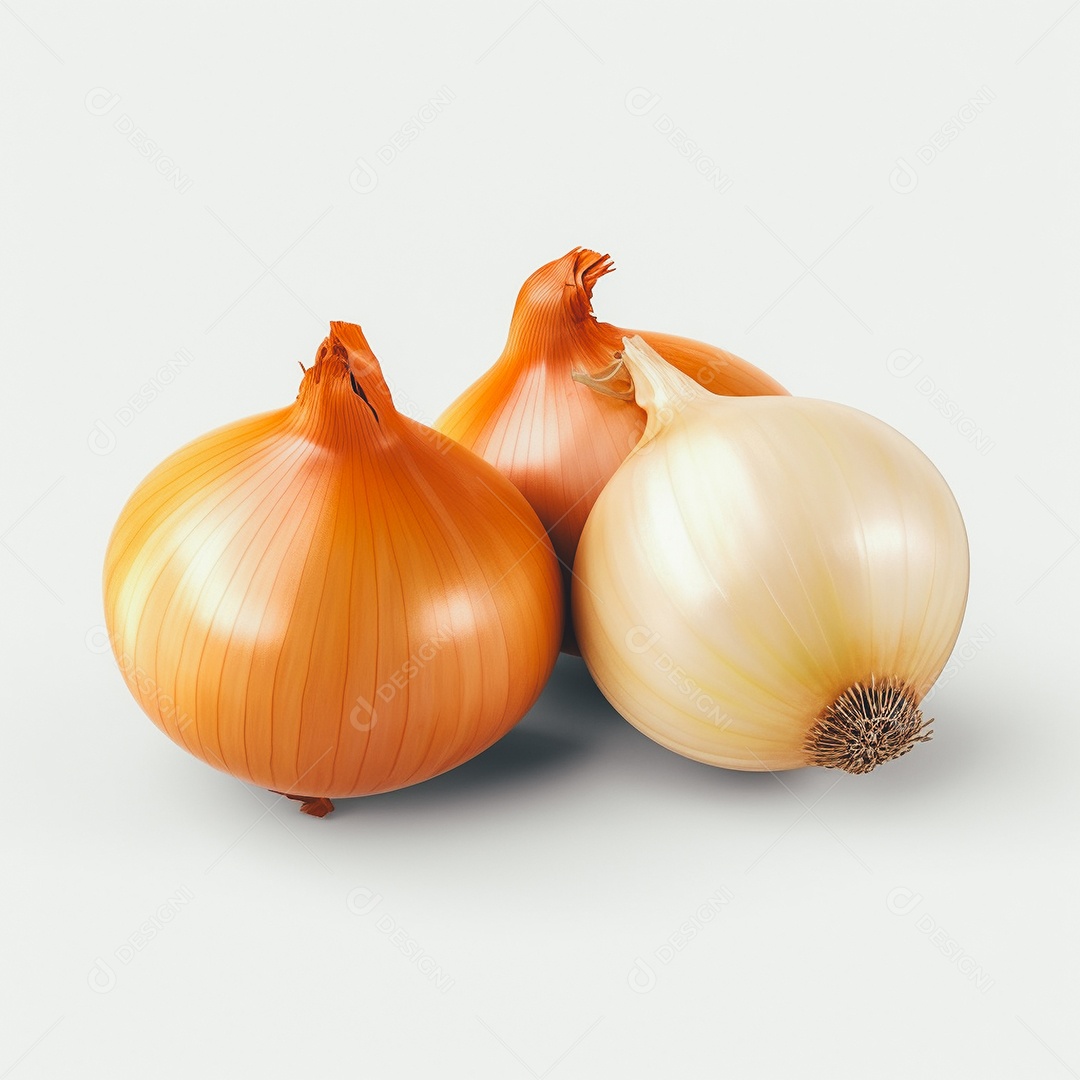 Cebola sobre uma mesa branca em um fundo isolado