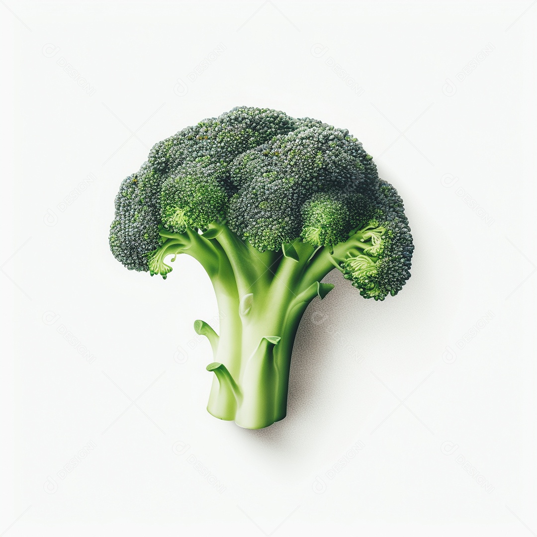 Vista brócolis frescos em fundo branco