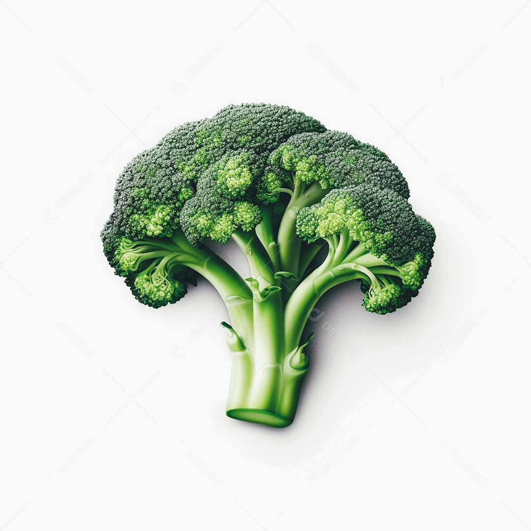 Vista brócolis frescos em fundo branco