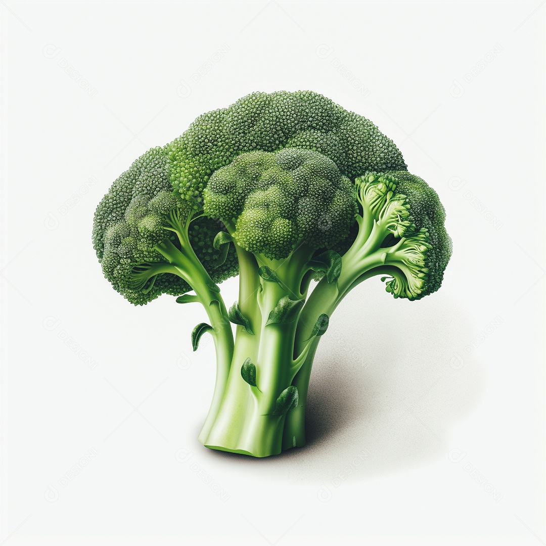Vista brócolis frescos em fundo branco