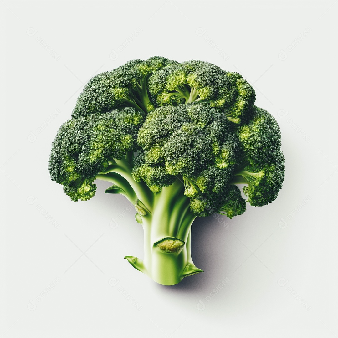 Vista brócolis frescos em fundo branco