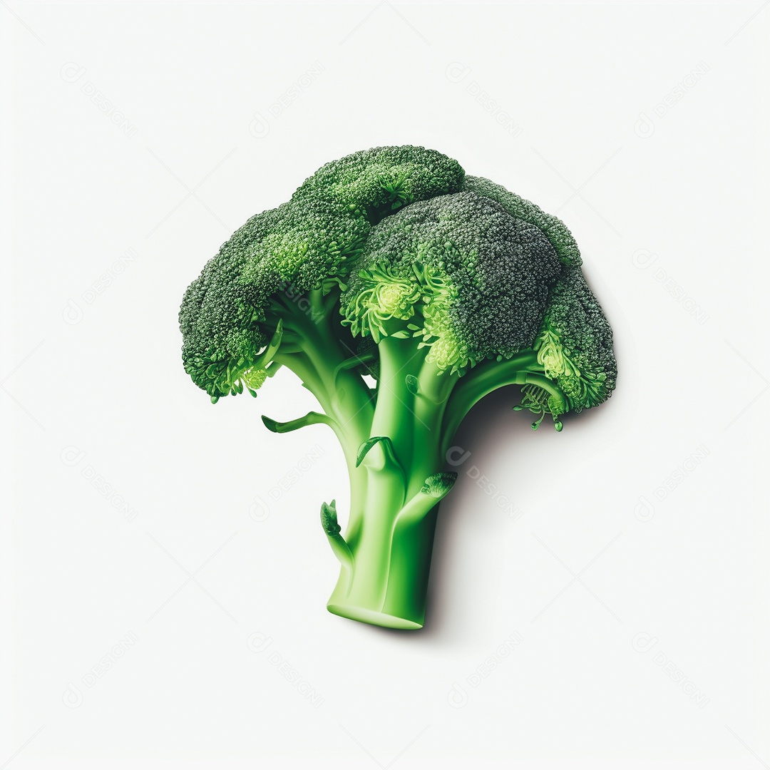 Vista brócolis frescos em fundo branco