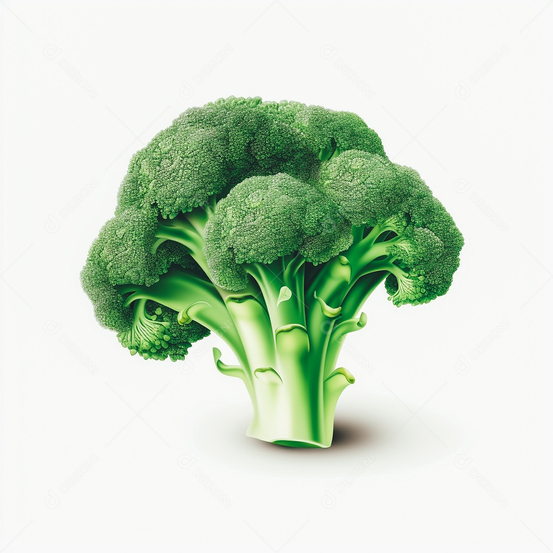Vista brócolis frescos em fundo branco