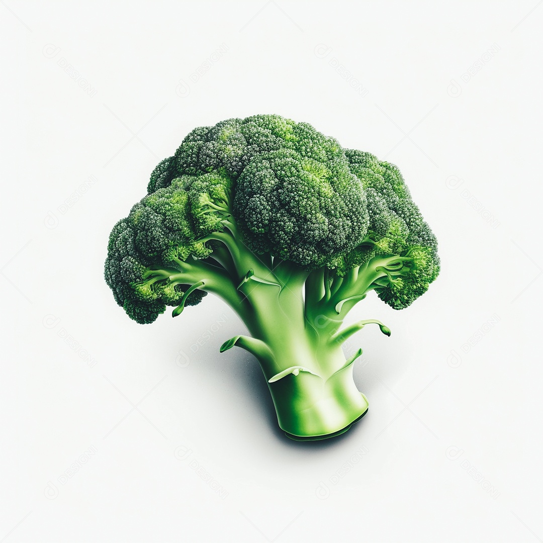 Vista brócolis frescos em fundo branco