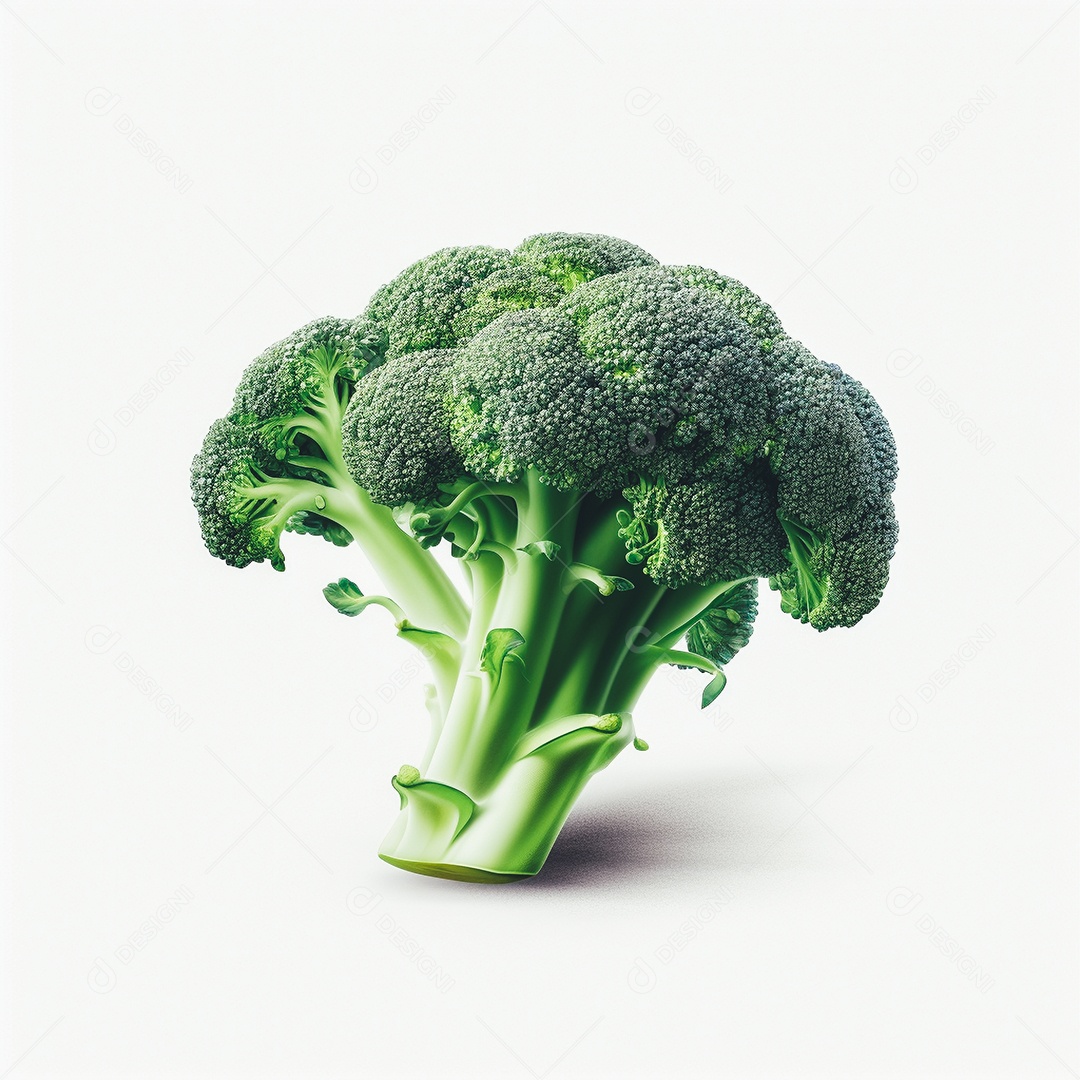 Vista brócolis frescos em fundo branco