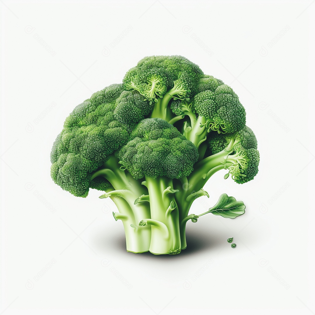 Vista brócolis frescos em fundo branco