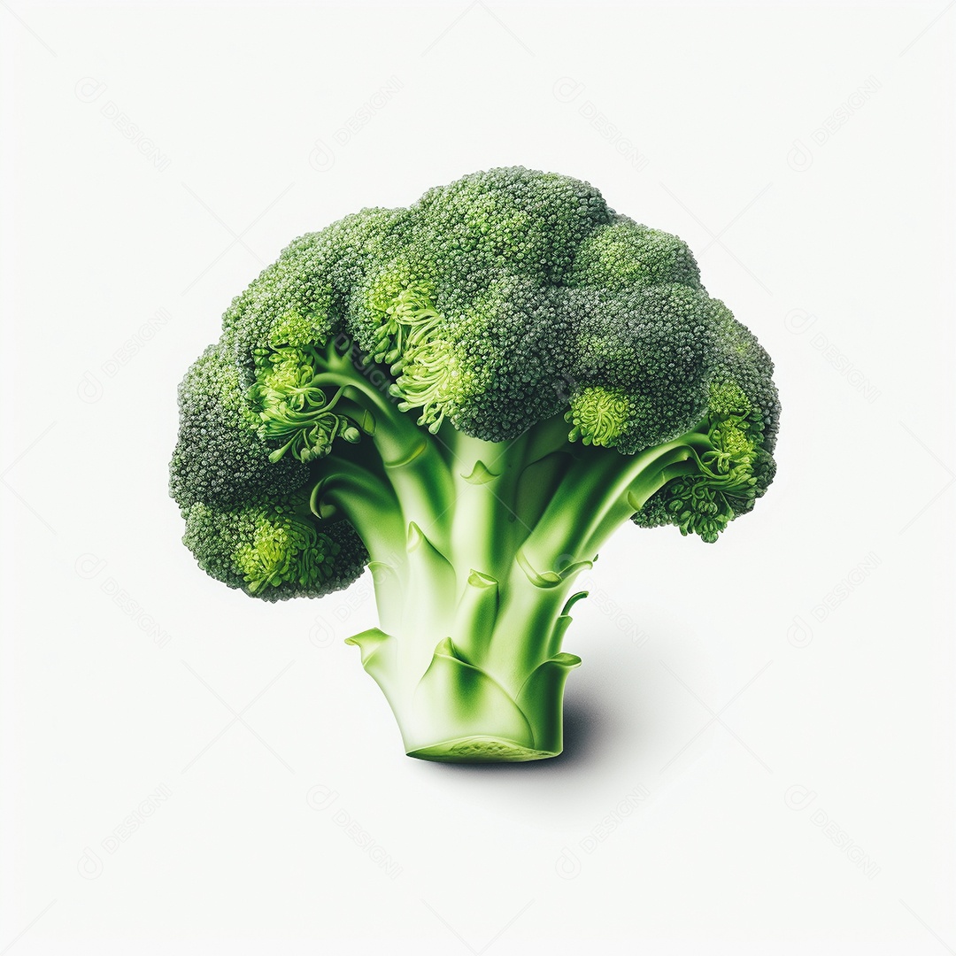 Vista brócolis frescos em fundo branco