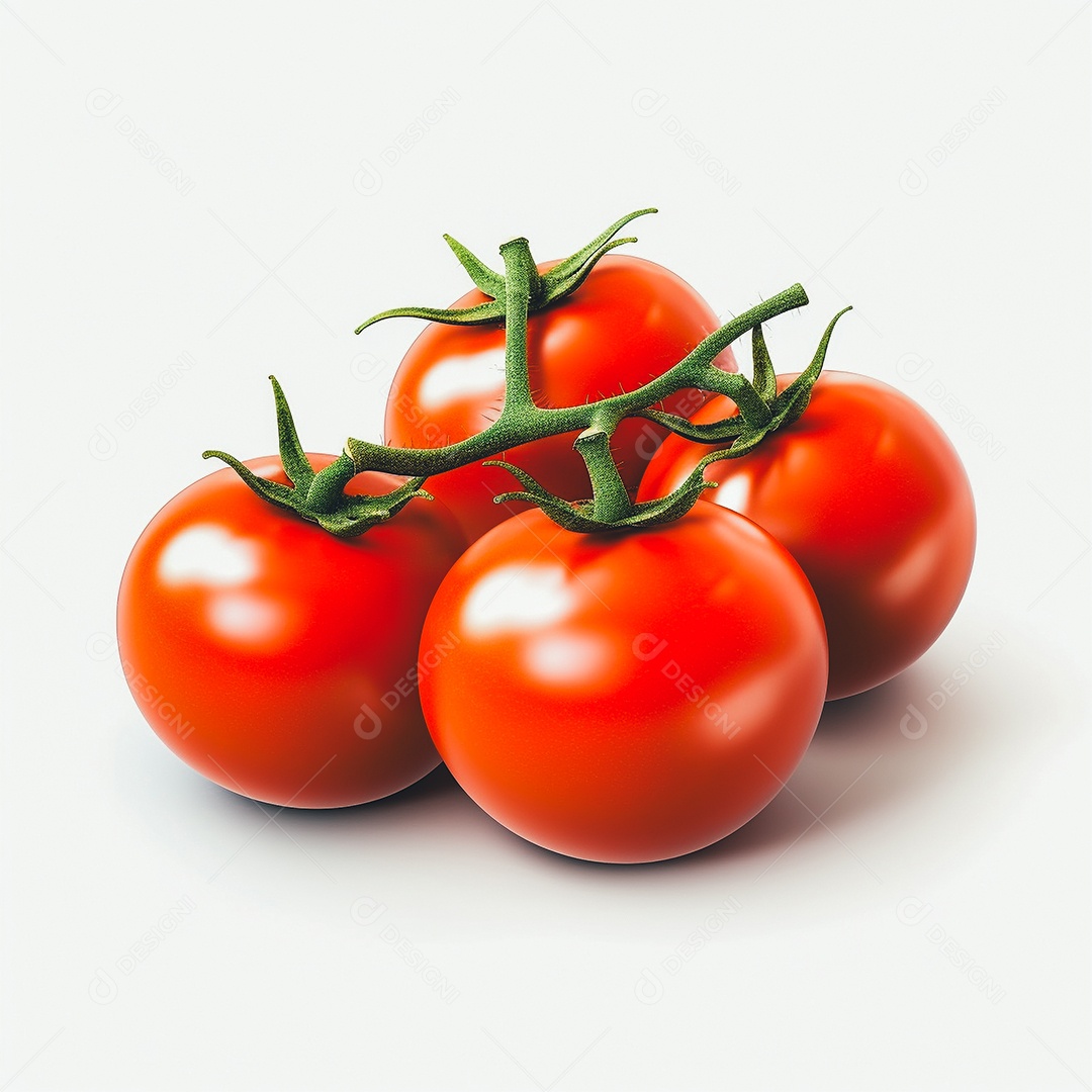 Vista tomates frescos em fundo branco