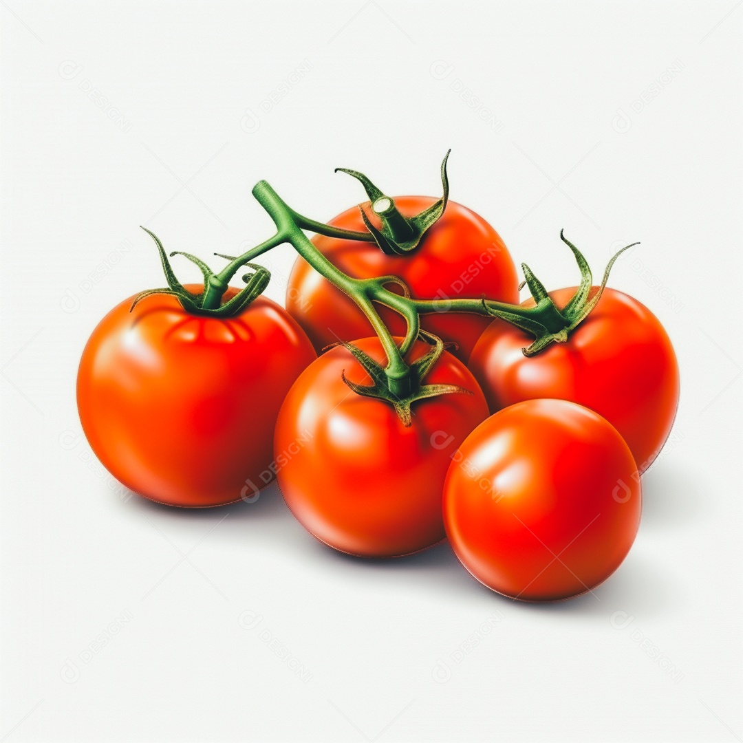 Vista tomates frescos em fundo branco