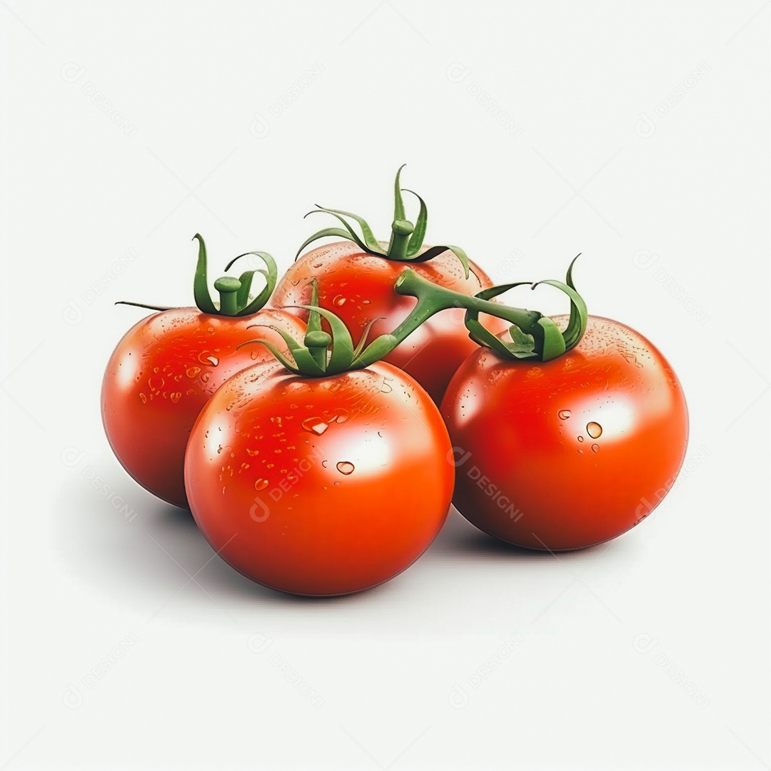 Vista tomates frescos em fundo branco