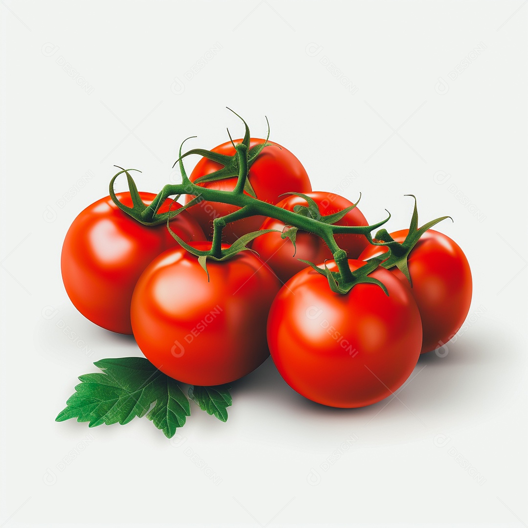 Vista tomates frescos em fundo branco