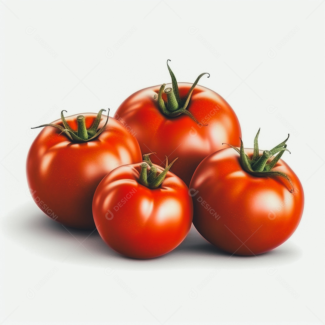 Vista tomates frescos em fundo branco