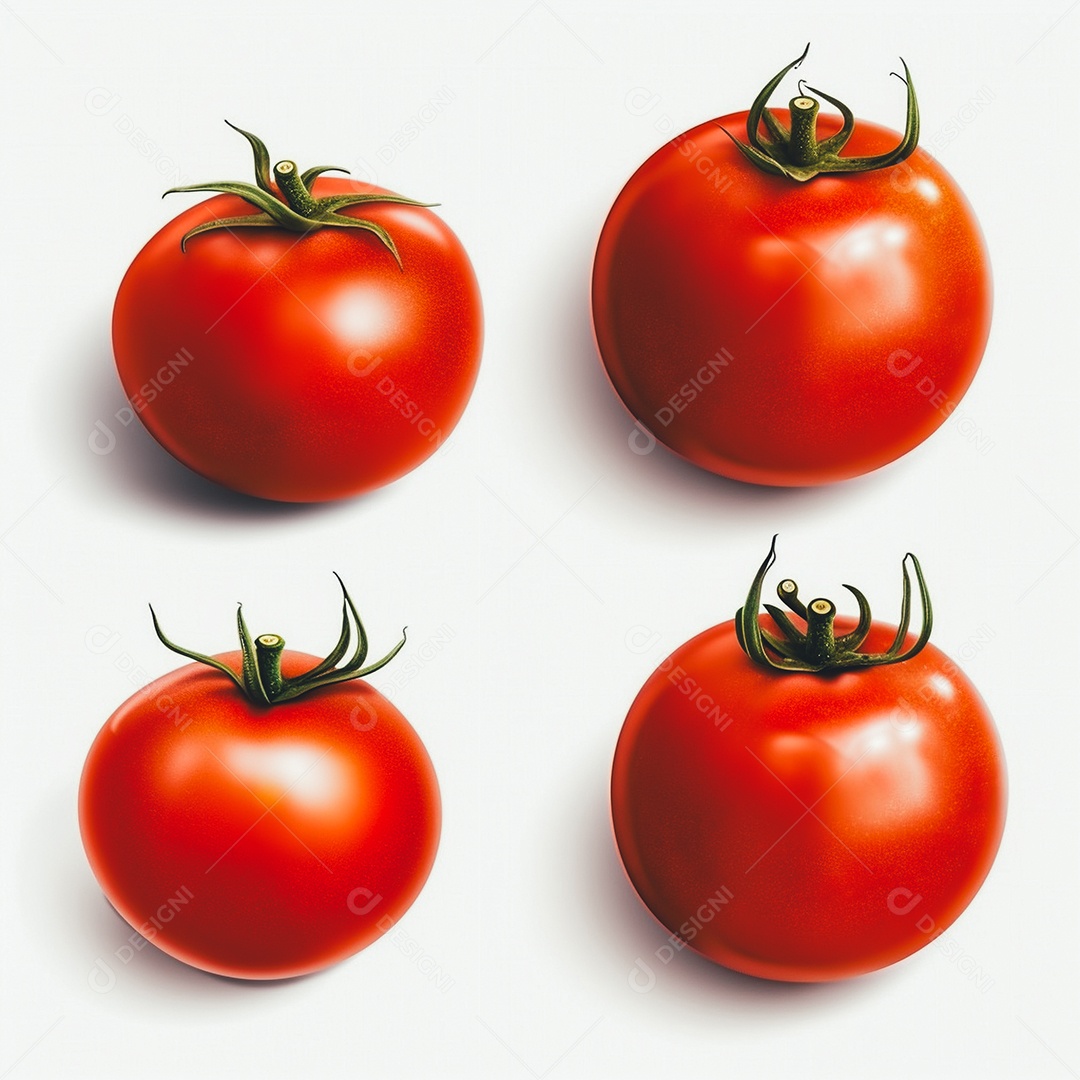 Vista tomates frescos em fundo branco