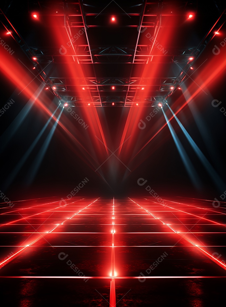 Pano de fundo com iluminação de holofotes vermelhos para folhetos imagem realista ultra hd design alto